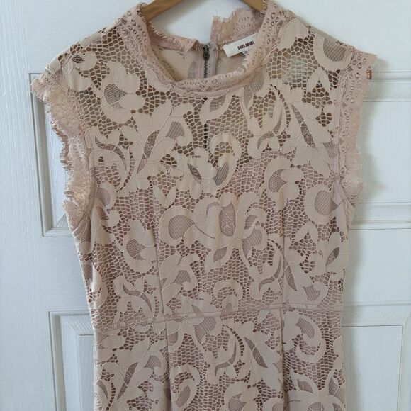 Sans Souci Dress Womens XL Floral Lace Sleeveless Blush Coquette Bohemian Dainty - Picture 3 of 10